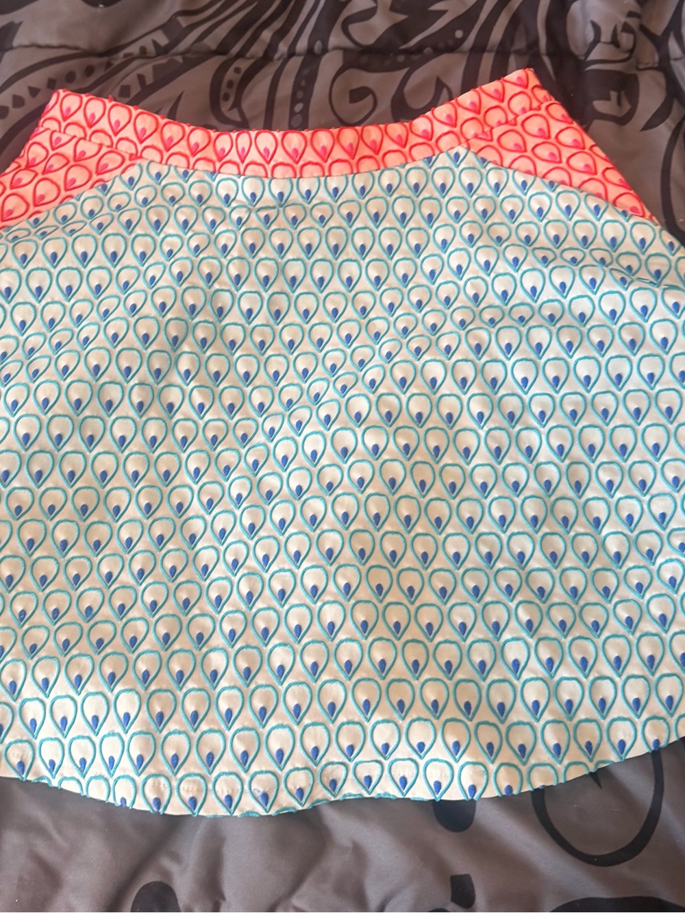 english rose Pink and Coral Teardrop Print Skirt